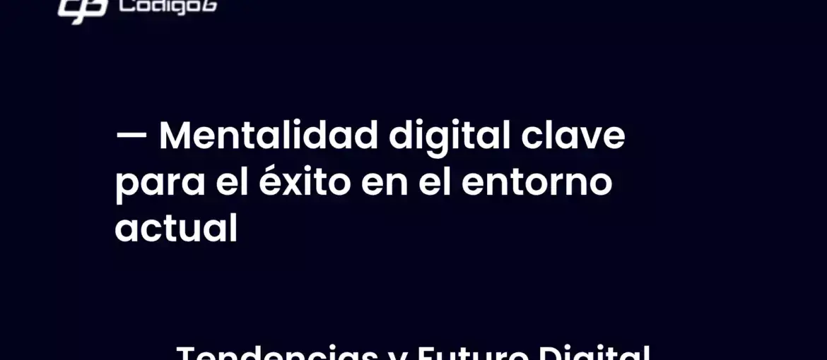 imagen destacada del post con un texto en el centro que dice Mentalidad digital clave para el éxito en el entorno actual y abajo del texto aparece la categoria del post